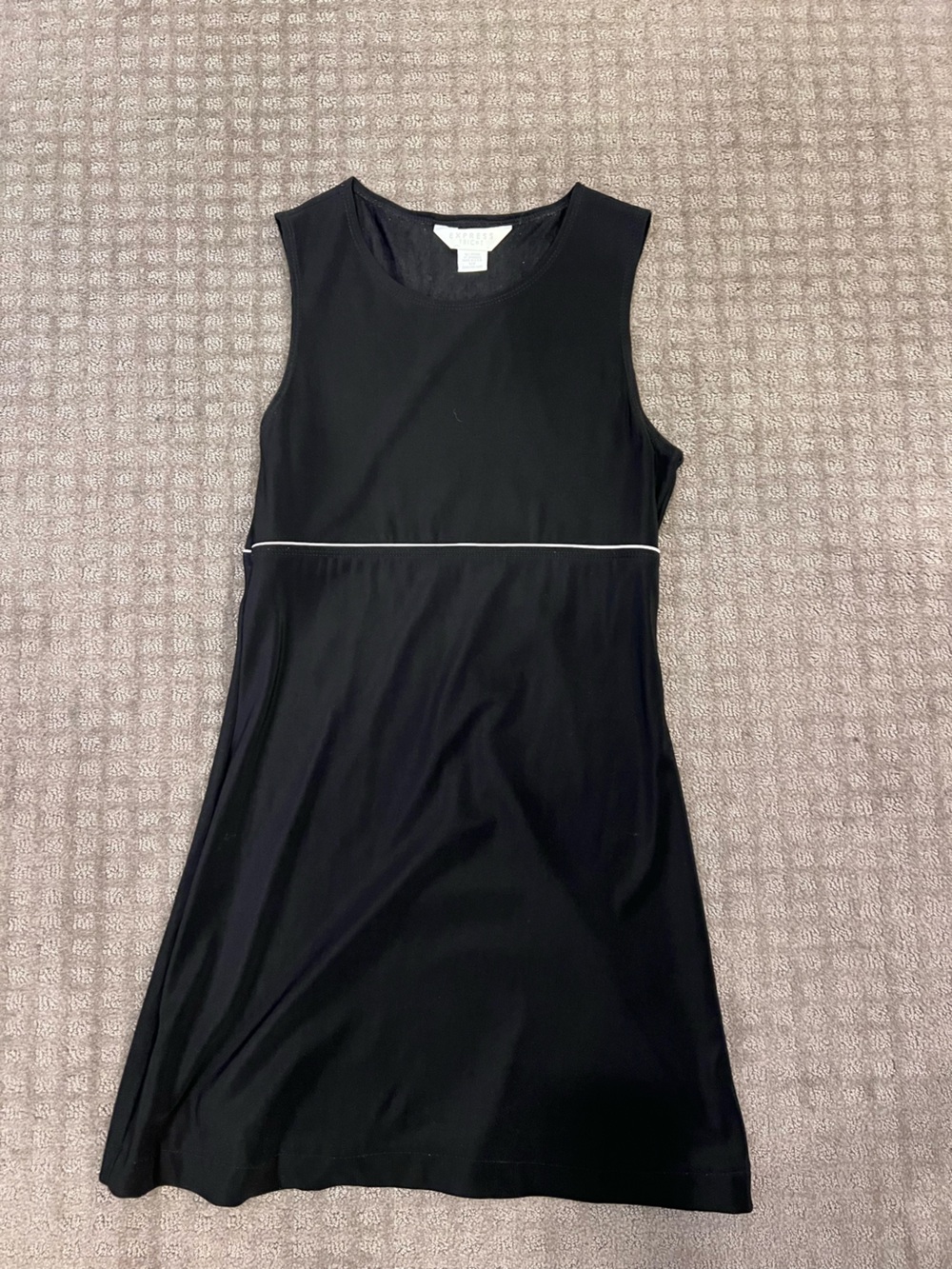 Express Black Sleeveless A-Line Dress with White Piping